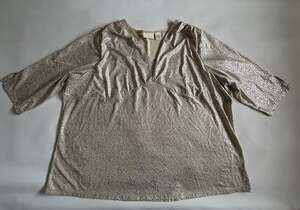 Java Metallic Gold Blouse Womens 3x Y2K Glitter Party Disco Top